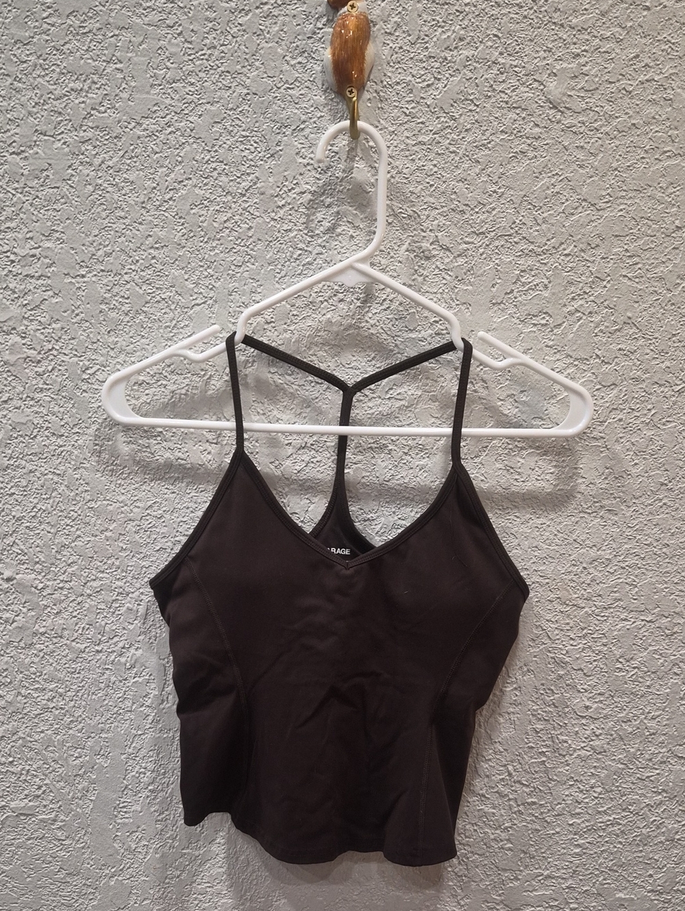Garage Black Ribbed Racerback Camisole